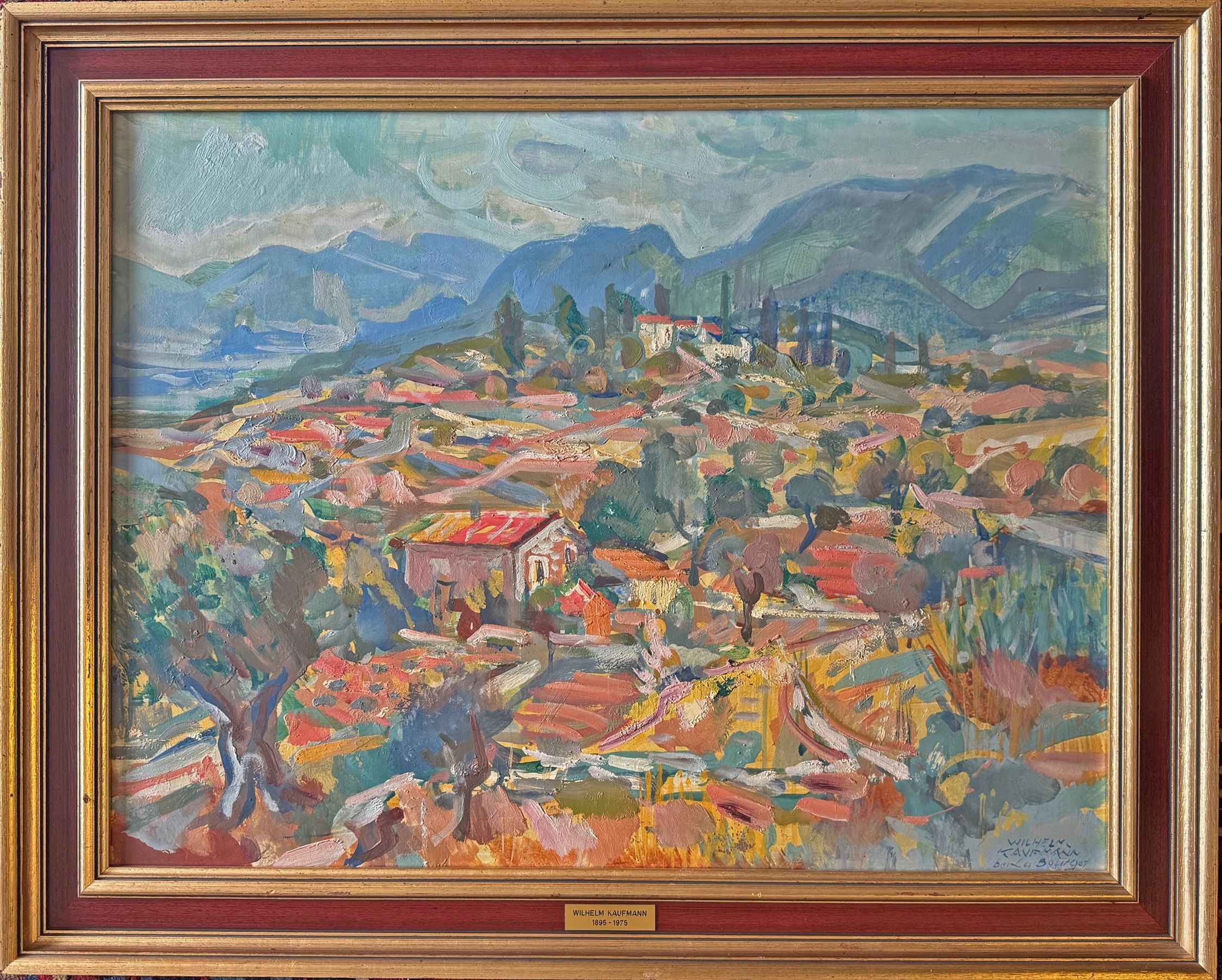 Wilhelm Kaufmann -  Provençaals heuvellandschap (met lijst)