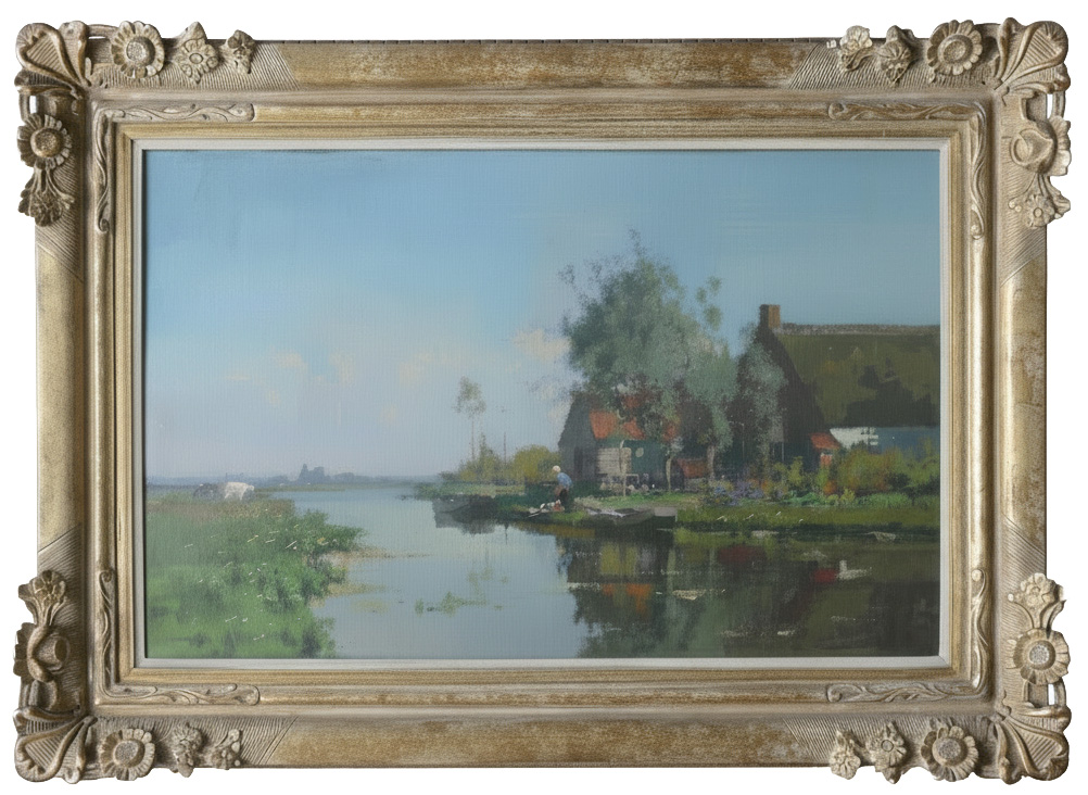 Boerderij aan het water zonder lijst