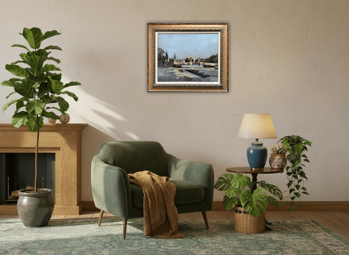 Magere Brug over de Amstel rivier zonder lijst