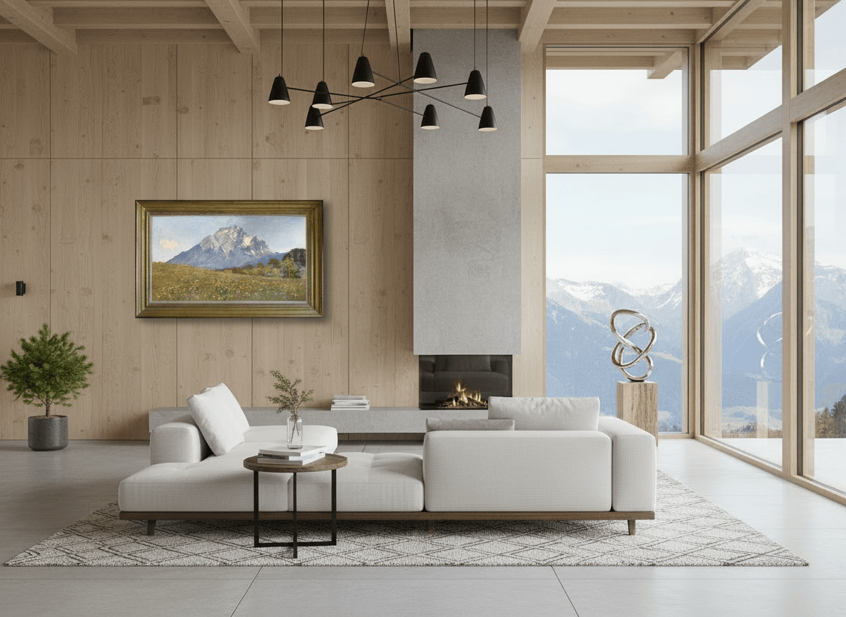 Gezicht op de Pilatus berg in Zwitserland zonder lijst