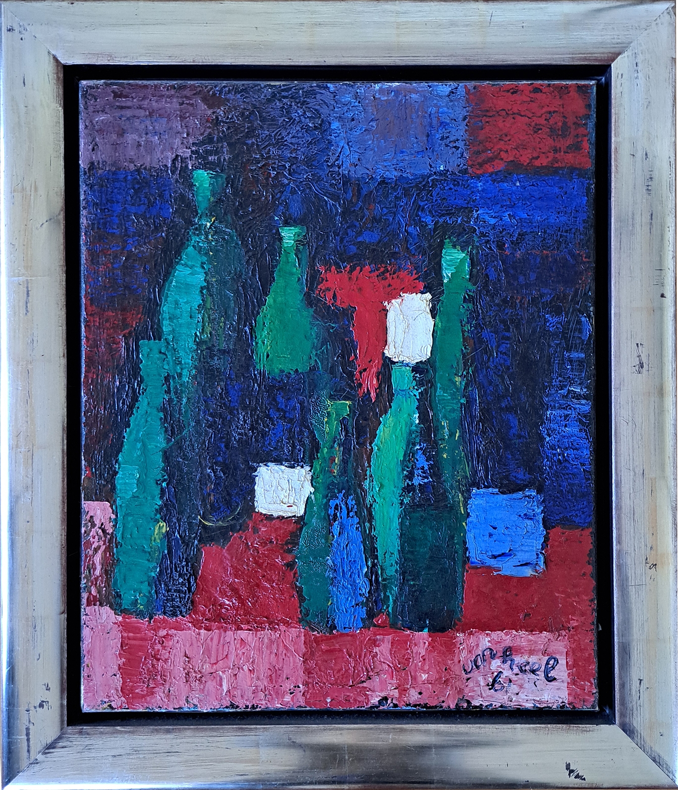 Stilleven met flessen (1961) zonder lijst