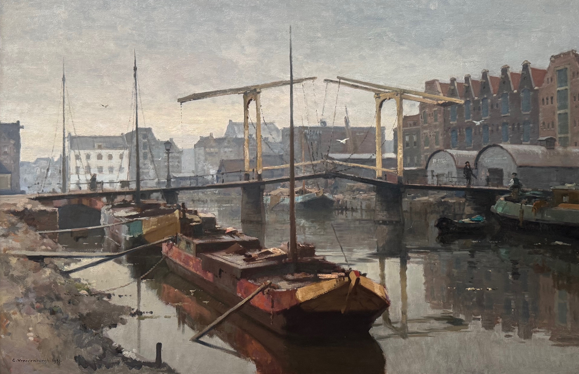 Sloterdijkerbrug over de Prinseneilandgracht te Amsterdam zonder lijst