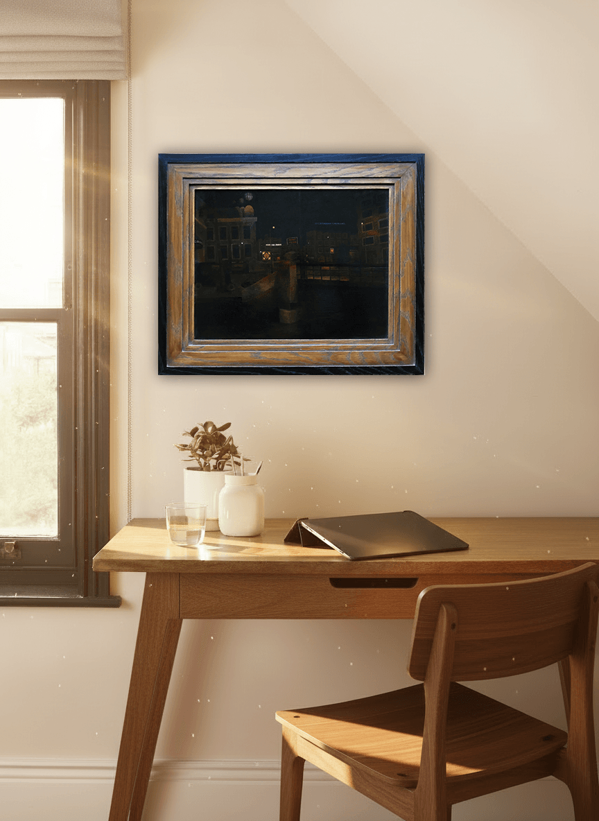 Jan Ouwersloot - Avondstadsgezicht (in interieur)