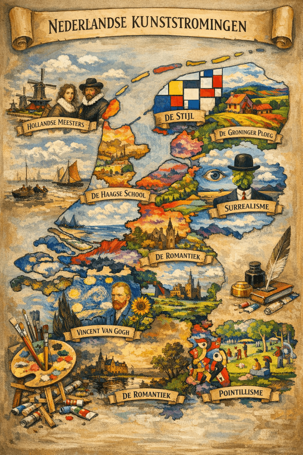 Nederlandse steden waar een kunststroming naar genoemd is