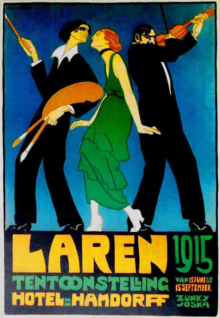 Affiches voor exposities in Hotel Hamdorff te Laren