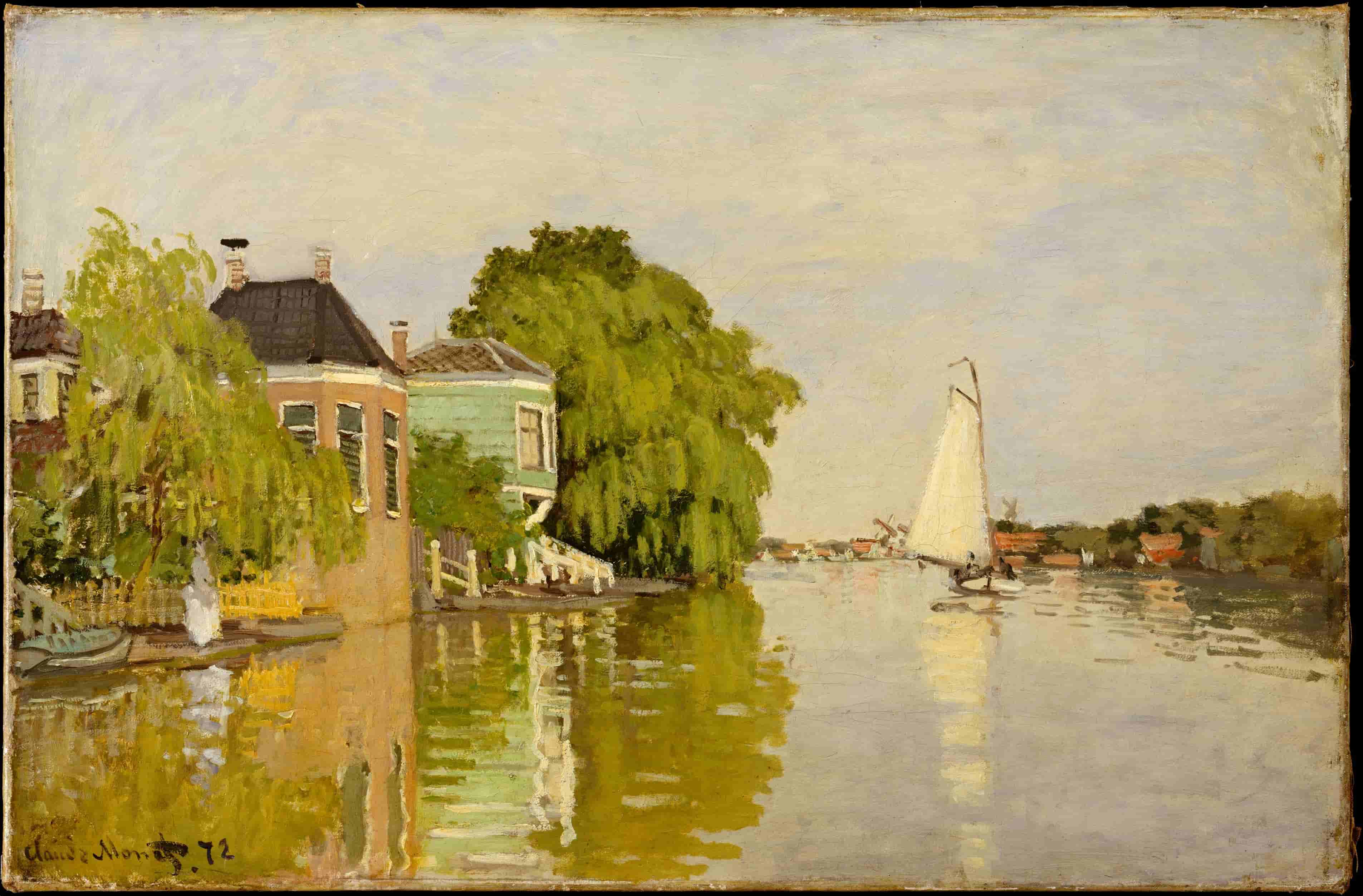 Claude Monet: huizen aan de achterzaan (Metropolitan Museum of Art)