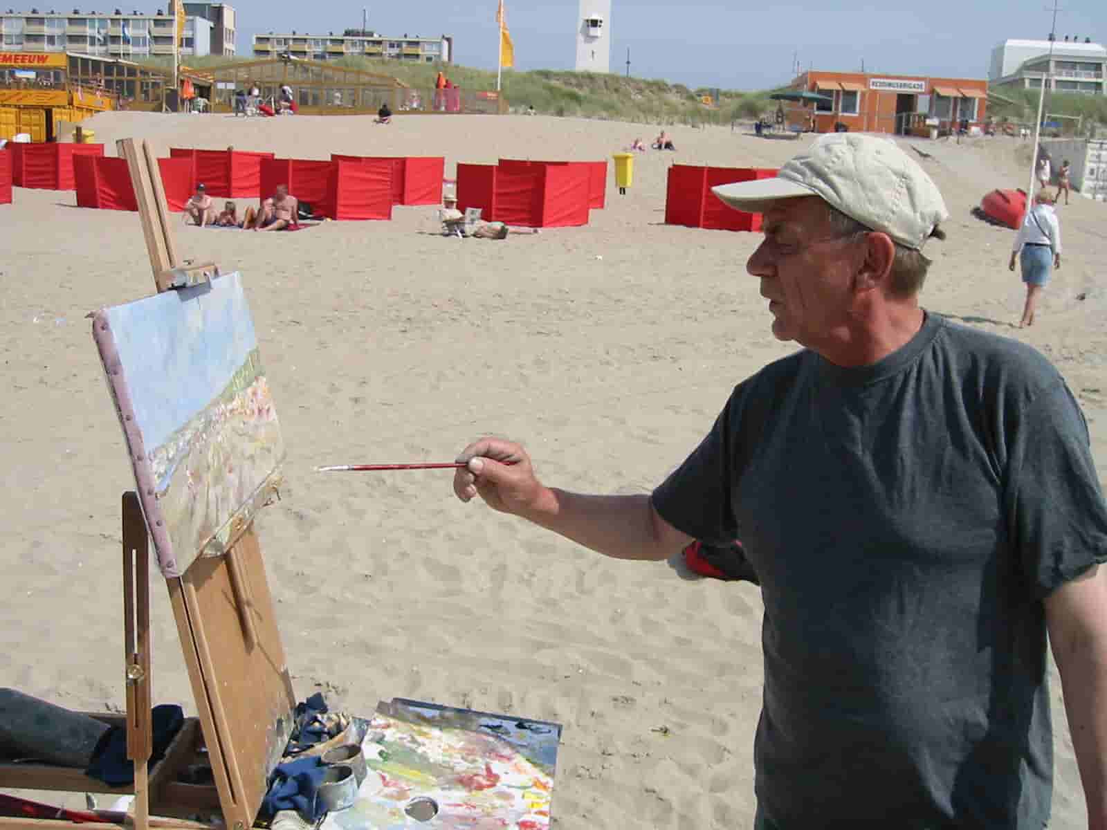 Jurgen op het strand van Noordwijk