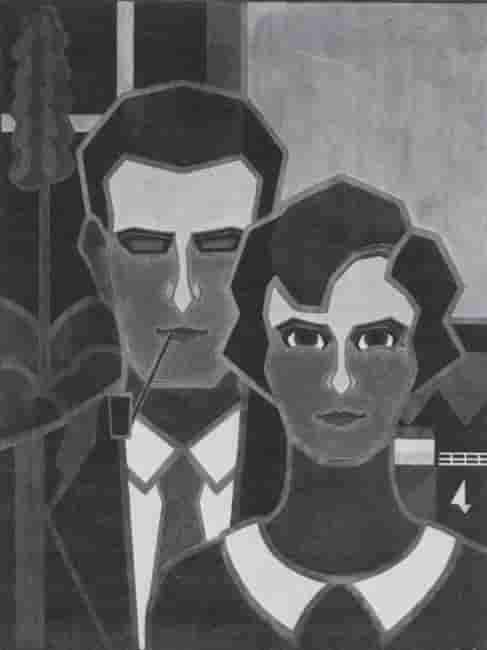 Portret van Ella Henriëtte Tamminga (1896-1983) en Wilhelmus Cornelis Luberti (1893-1979)