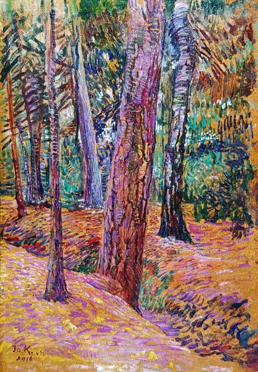 Jo Koster - Bosgezicht Hattem (zonder lijst)