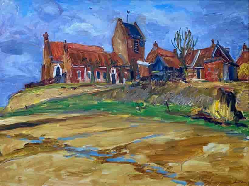 Johan Dijkstra - Wierde bij Ezinge (zonder lijst)