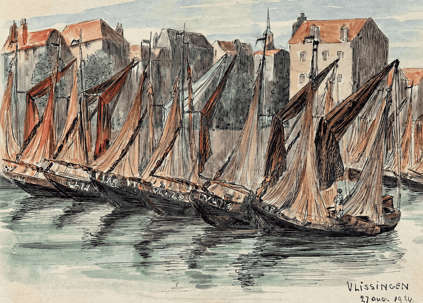 Jo Koster - De haven van Vlissingen, 27 augustus 1924