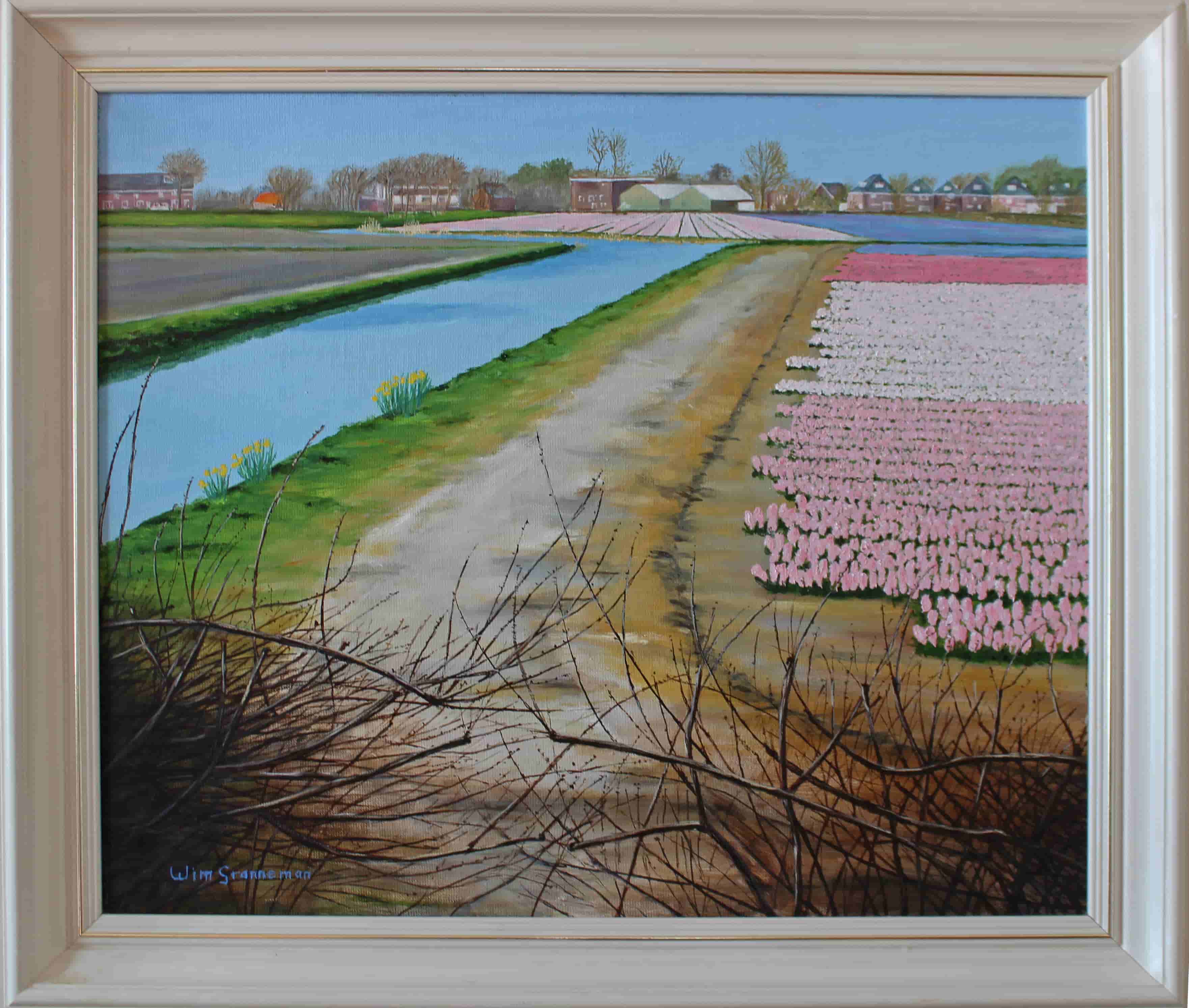 Wim Granneman - Hyacintenvelden te Hillegom (met lijst)