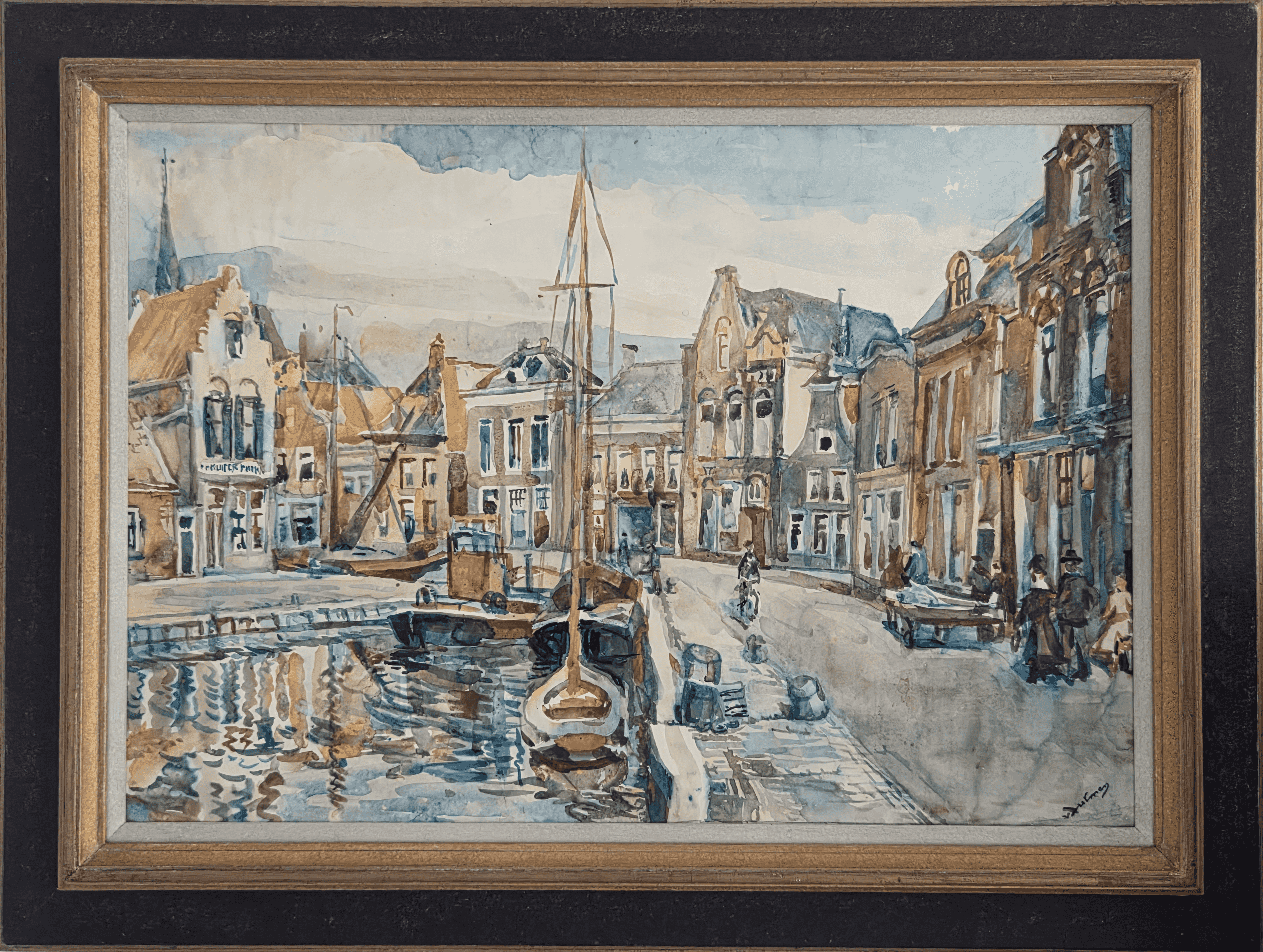 Erasmus Bernard von Dülmen-Krumpelman - Hoogend te Sneek (met lijst)