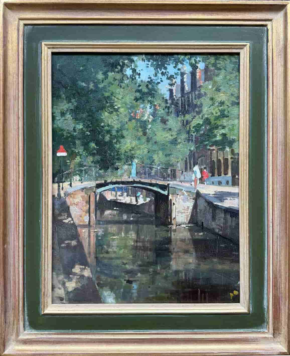 Cornelis Vreedenburgh - Oudezijds Achterburgwal te Amsterdam (met lijst)