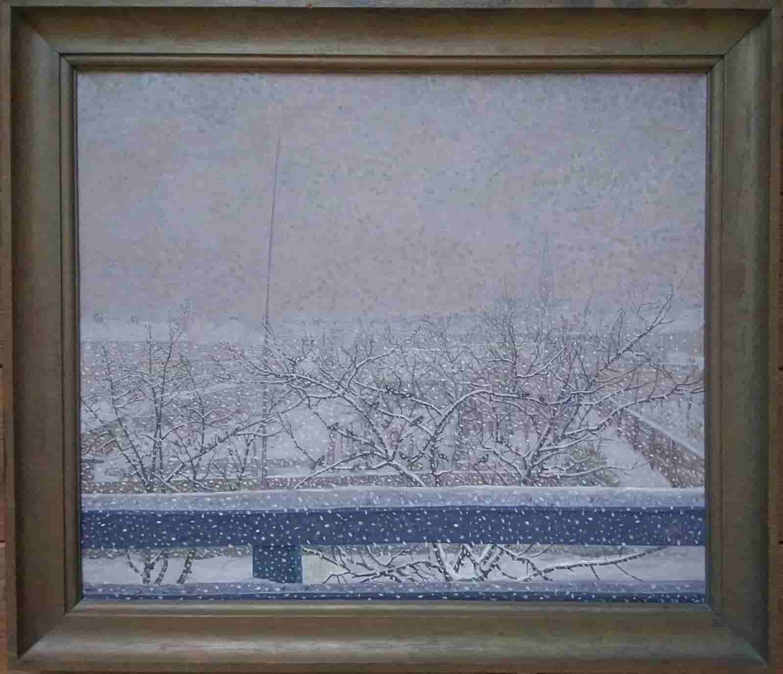 Jacob Nieweg - Uitzicht Utrechtseweg 177 in de winter (met lijst)