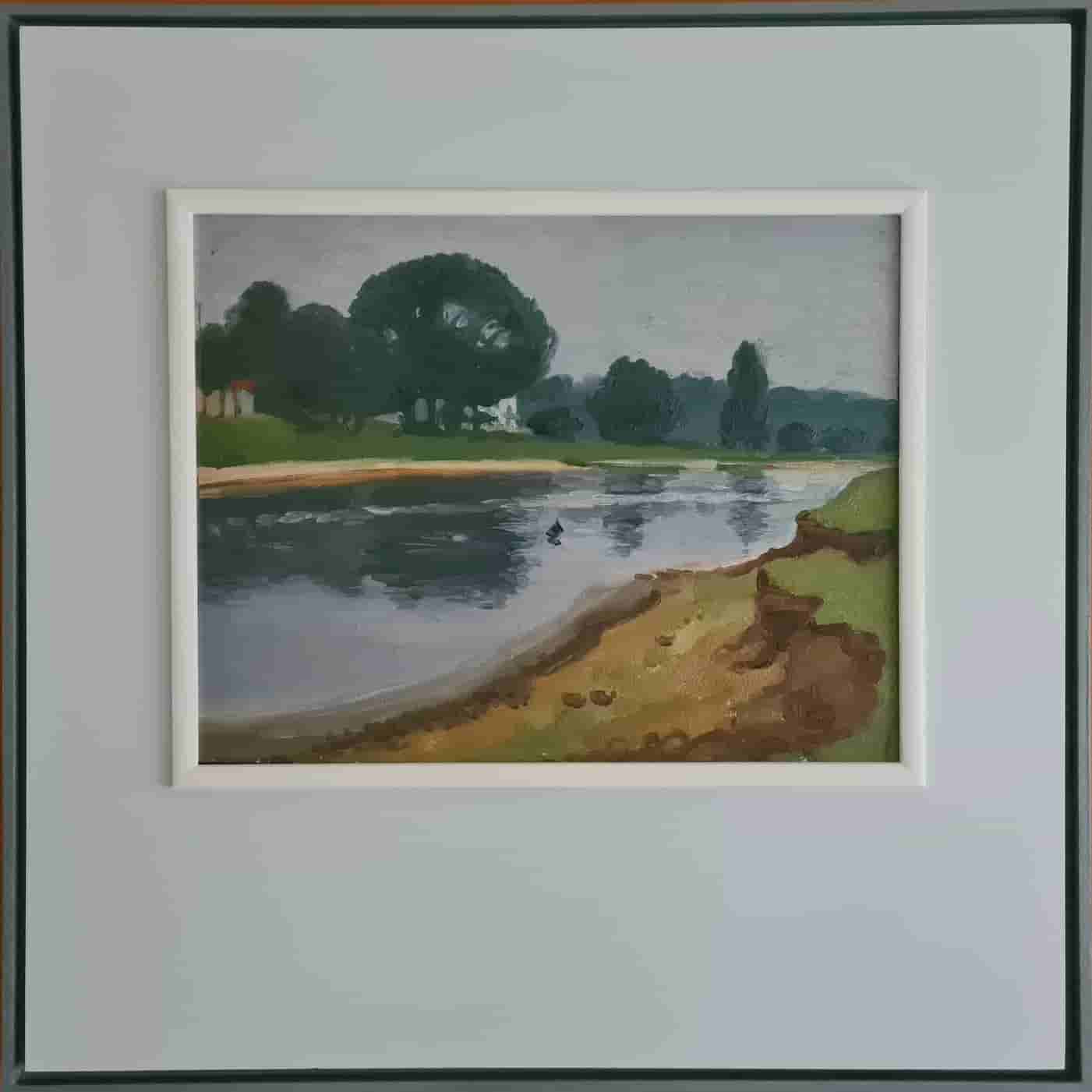 Jentsje Popma - Riviertje ergens in Friesland (met lijst)