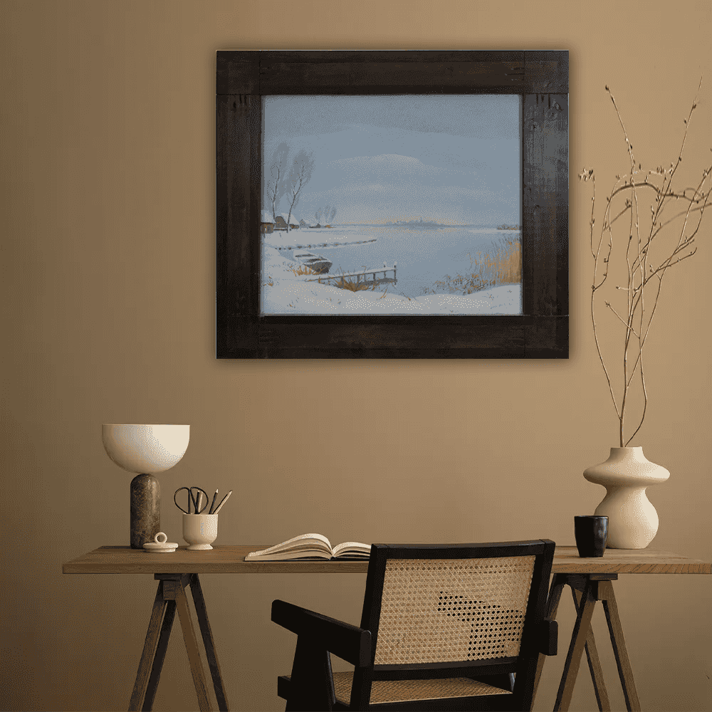 Dirk Smorenberg - Winter aan de Loosdrechtseplas (in interieur)