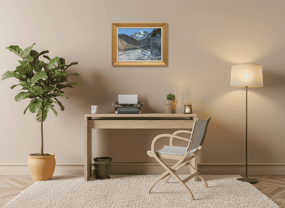 Jan Harm Weijns - Berglandschap bij Kandersteg, Zwitserland (in interieur)