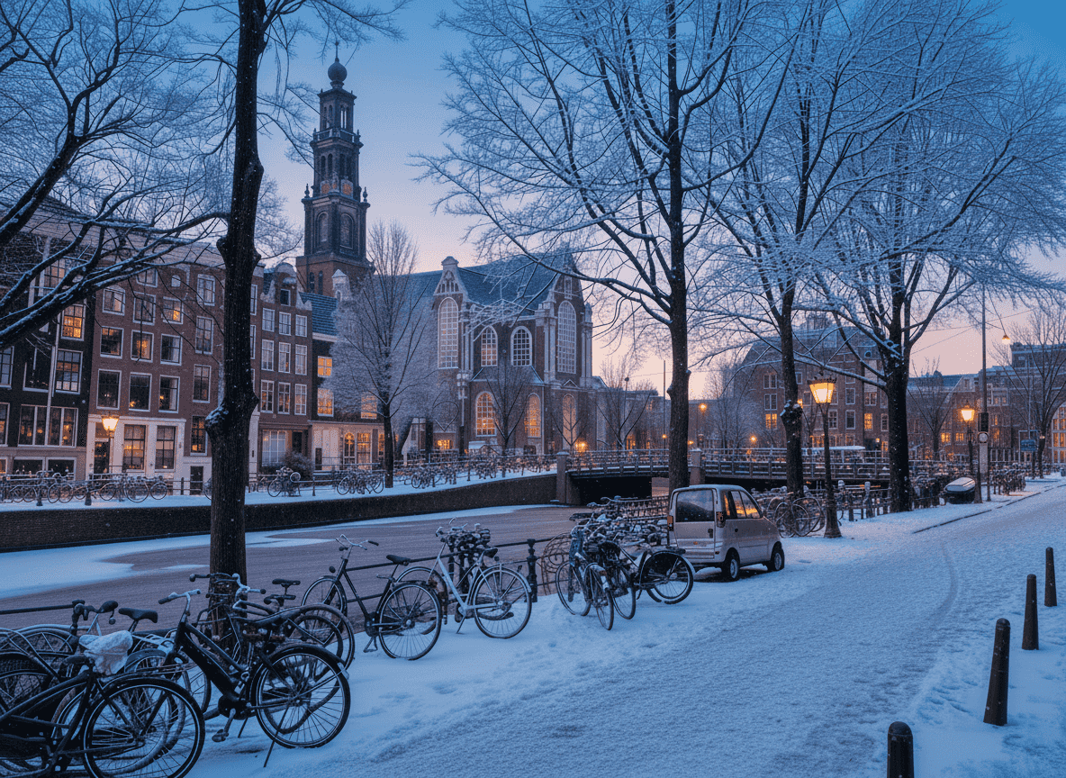 Freek van den Berg - Winter aan de Keizersgracht te Amsterdam (in het echt)
