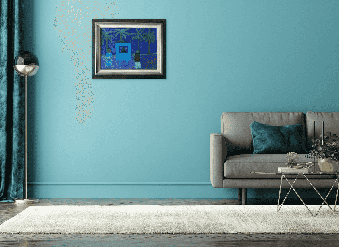 Jan Roëde - Woonwagen onder de palmbomen (in interieur)