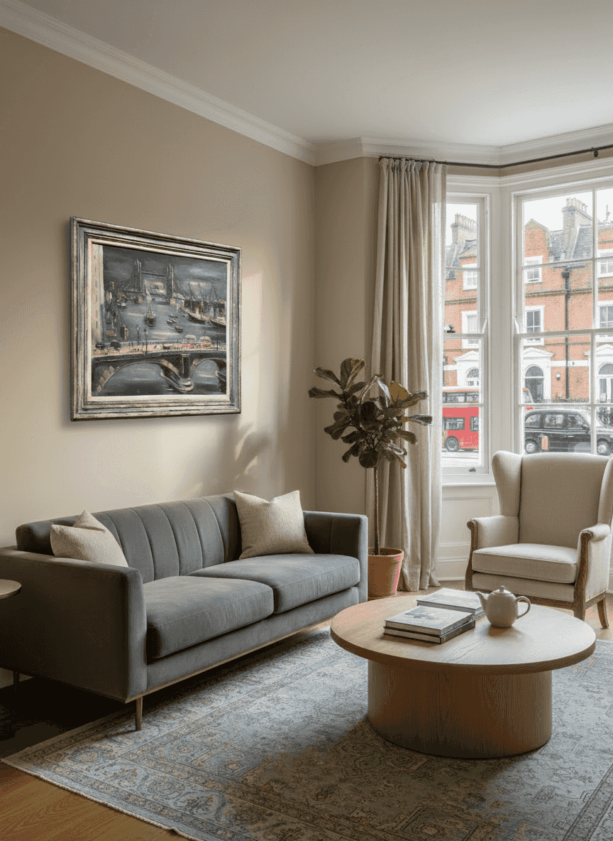 Gerard Hordijk - Gezicht op de Tower bridge over de Thames rivier (in interieur)