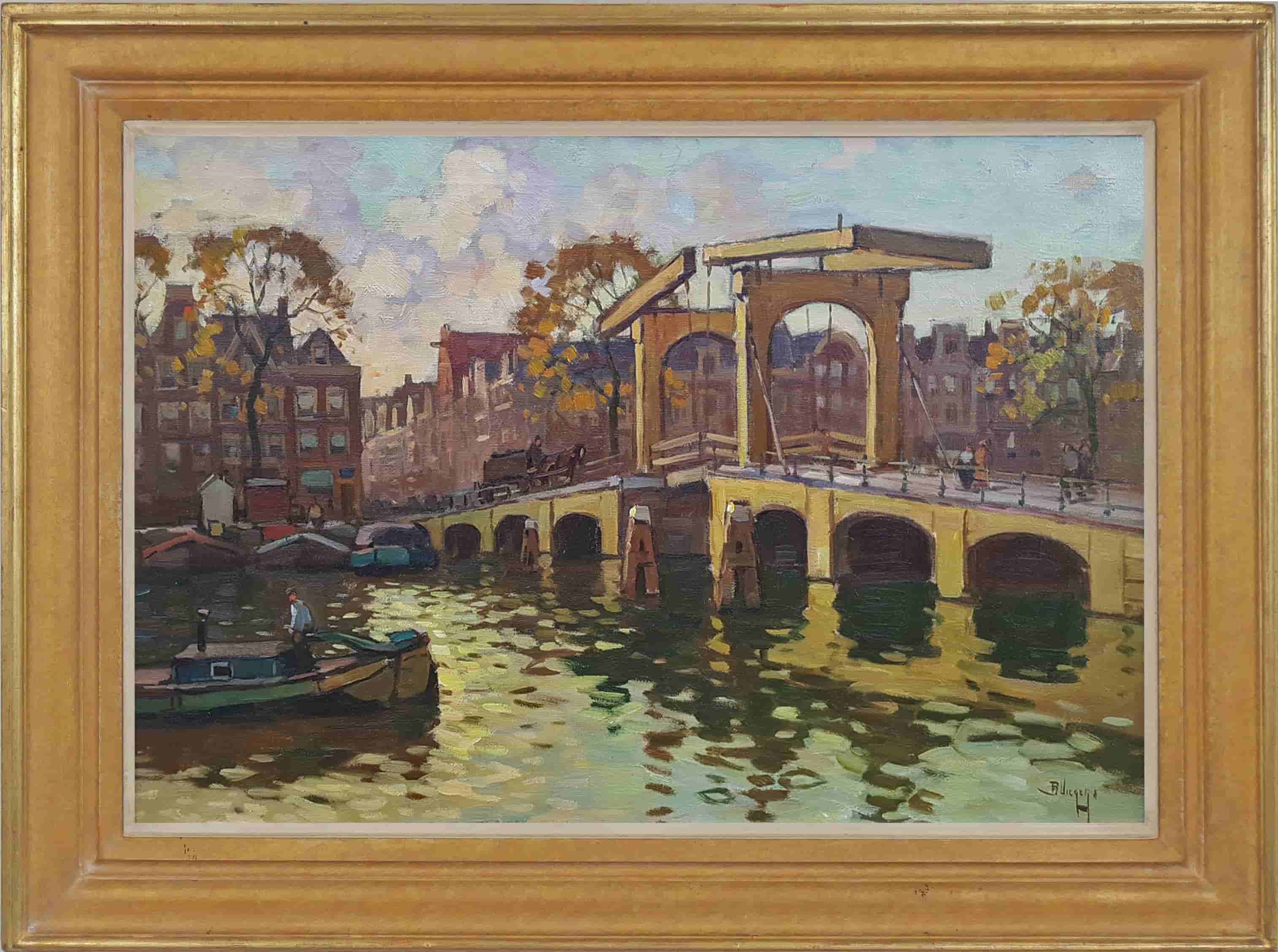 Ben Viegers - De Magere Brug over de Amstel (met lijst)