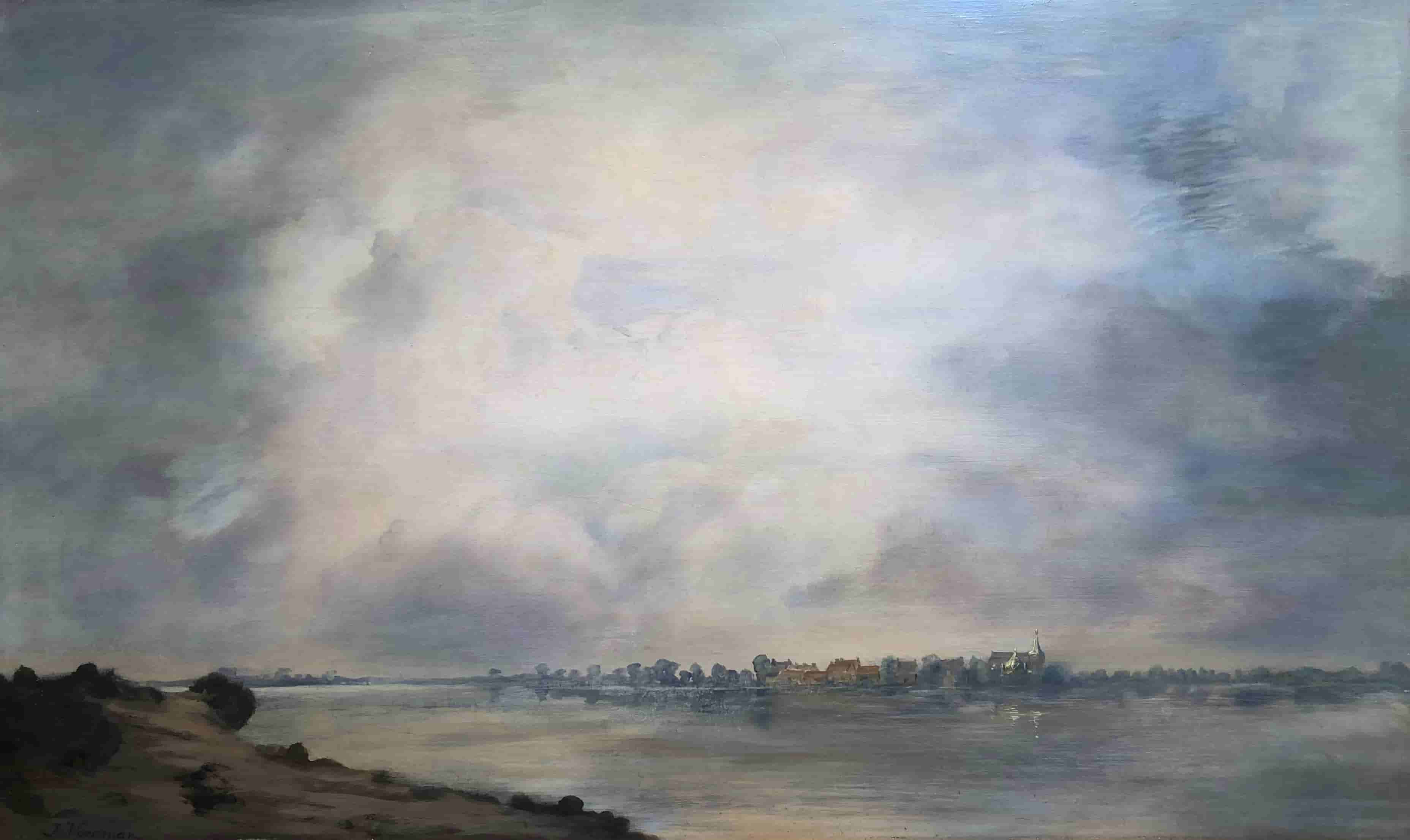 Jan Voerman sr - Gezicht op Hattem (zonder lijst)