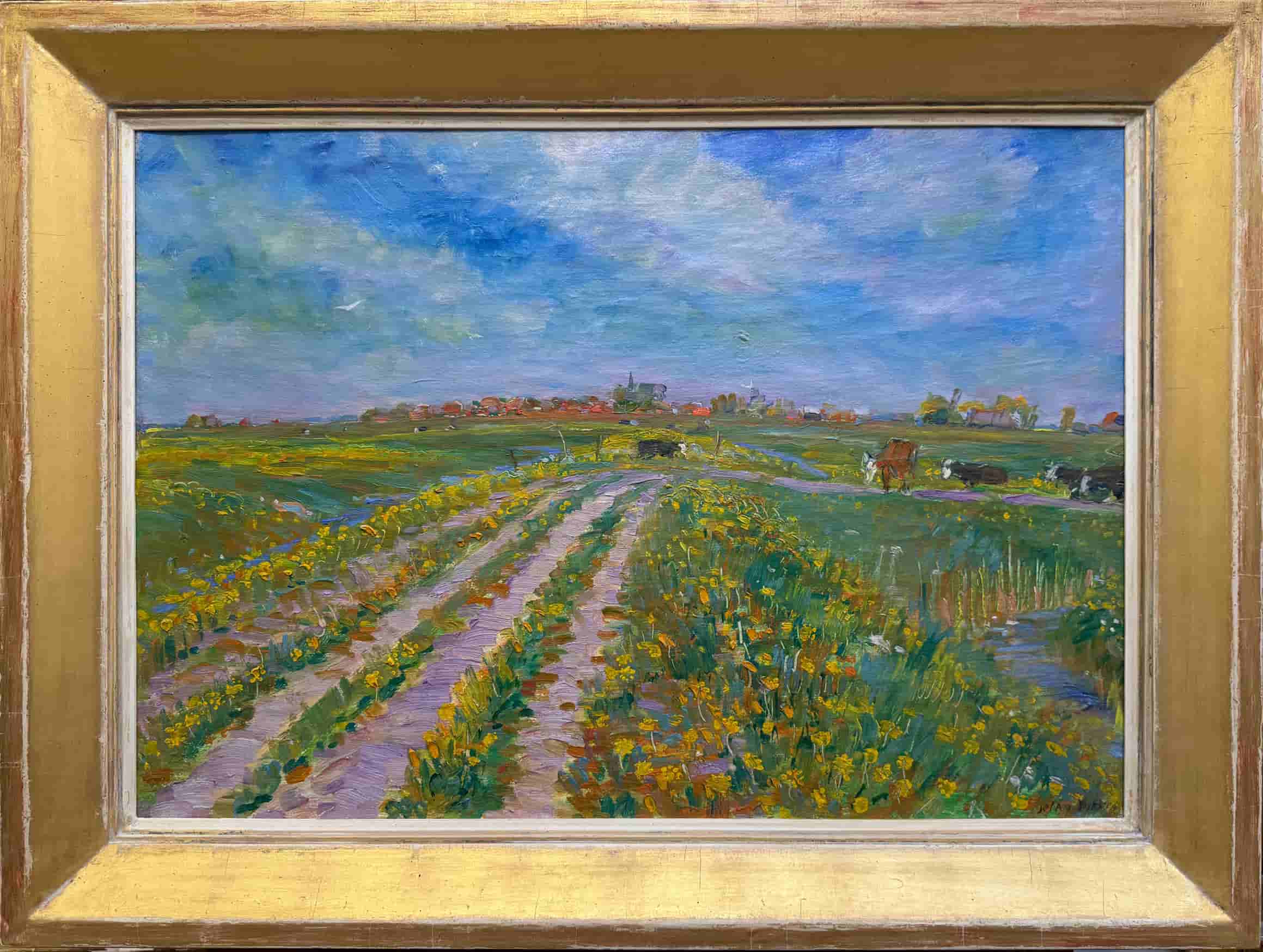 Johan Dijkstra - Gezicht op Niehove (met lijst)