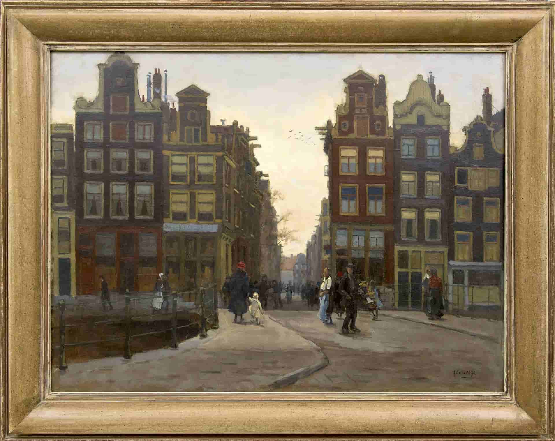 Felicien Bobeldijk - Wijde Heisteeg te Amsterdam (met lijst)