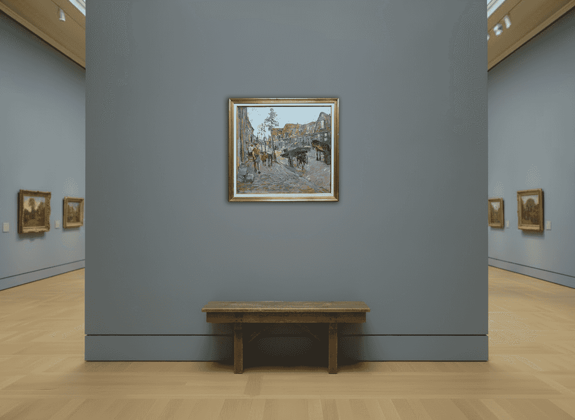 Carl Fahringer - Historisch schilderij van de Italiaanse Zeedijk in Hoorn (in interieur)