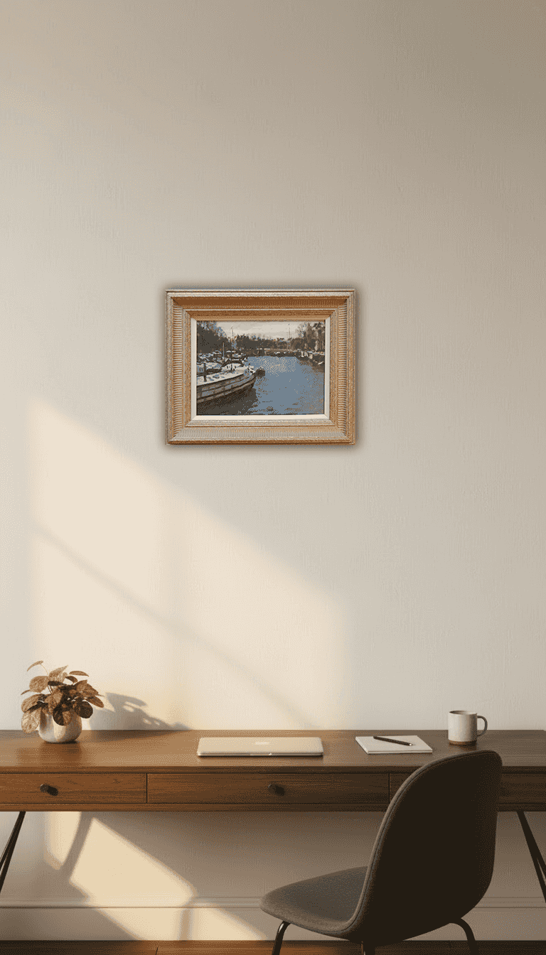 Frans Koppelaar - Waalseilandgracht in de winter (in interieur)