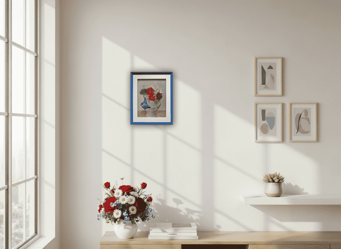 Greet Feuerstein - Bloemstilleven met keulse pot (in interieur)