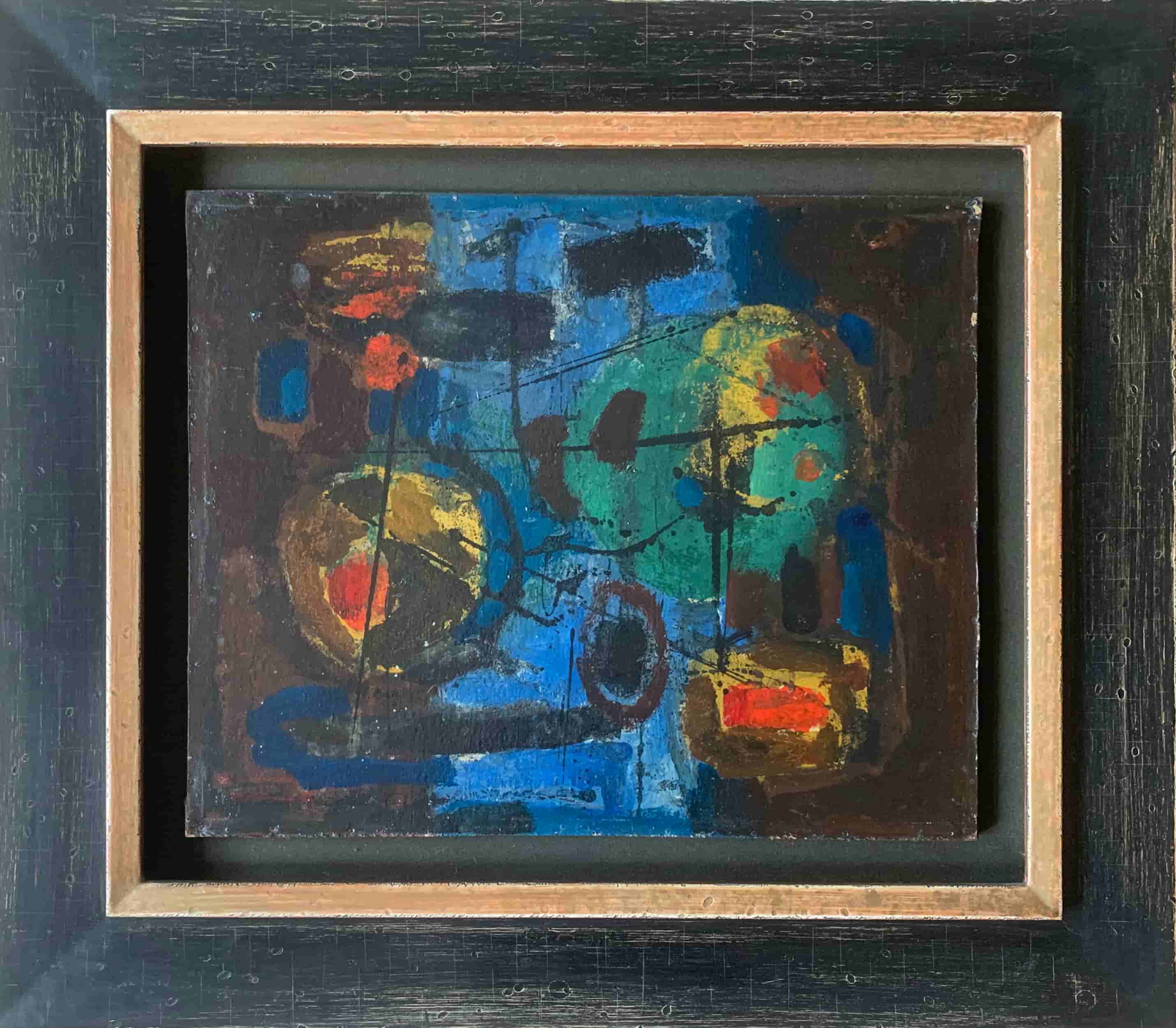 Joop Kropff - Abstracte compositie (met lijst)