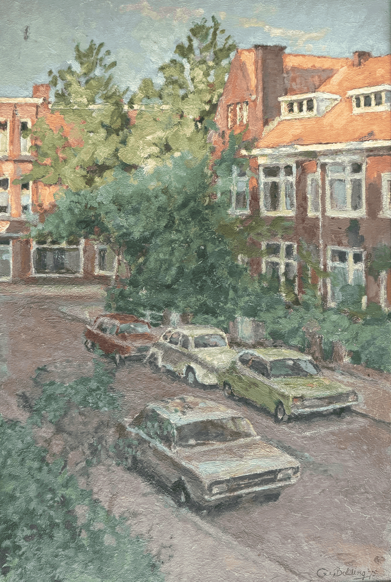 Cees Bolding - Zomer in de Meloenstraat Den Haag (zonder lijst)