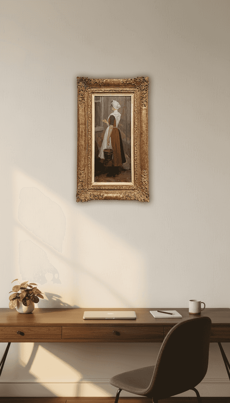 Nicolaas van der Waay - Weesmeisje met emmer in de hand (in interieur)