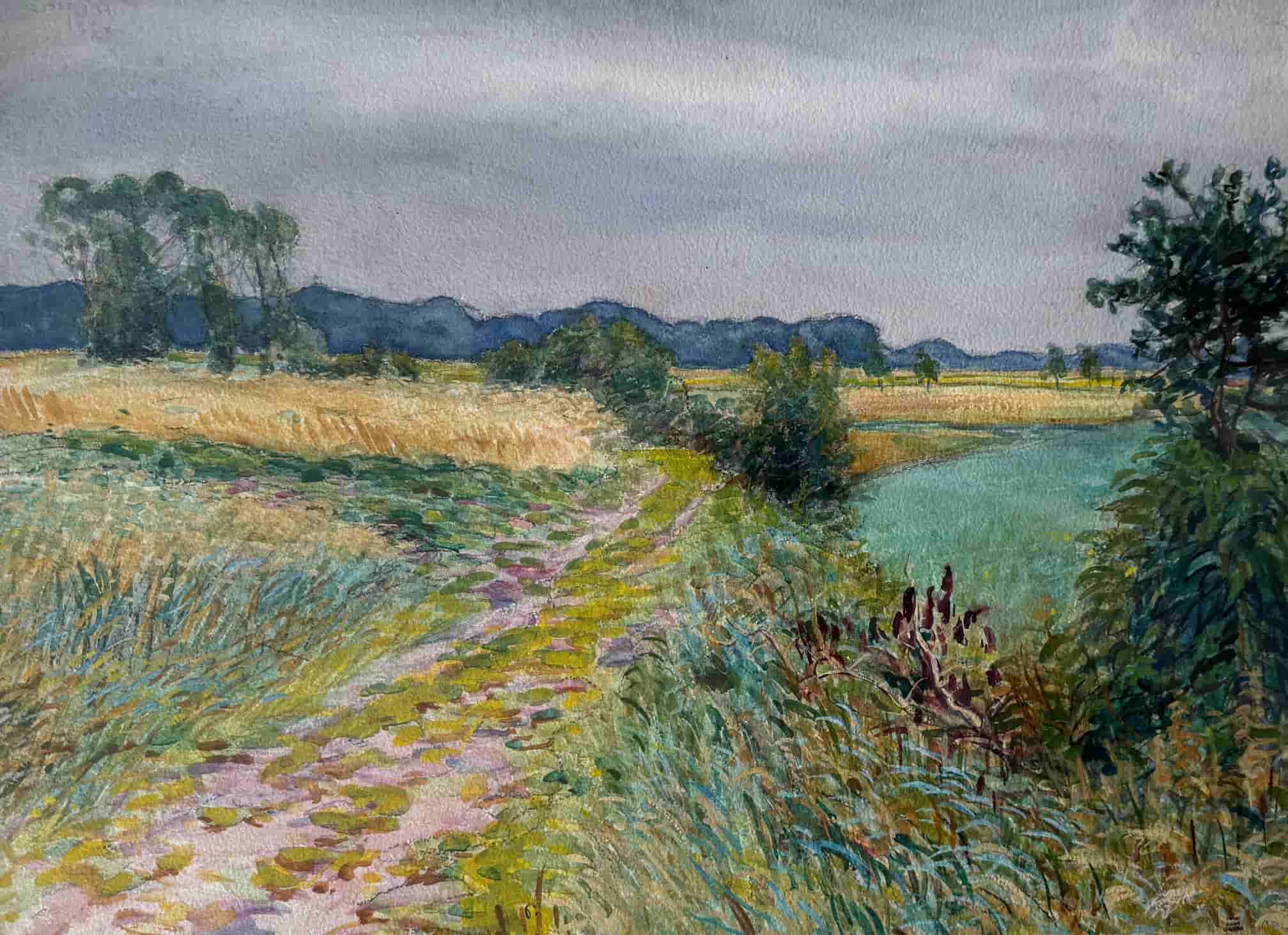 Johan Dijkstra - Zomers landschap (mogelijk omgeving Westerwolde)