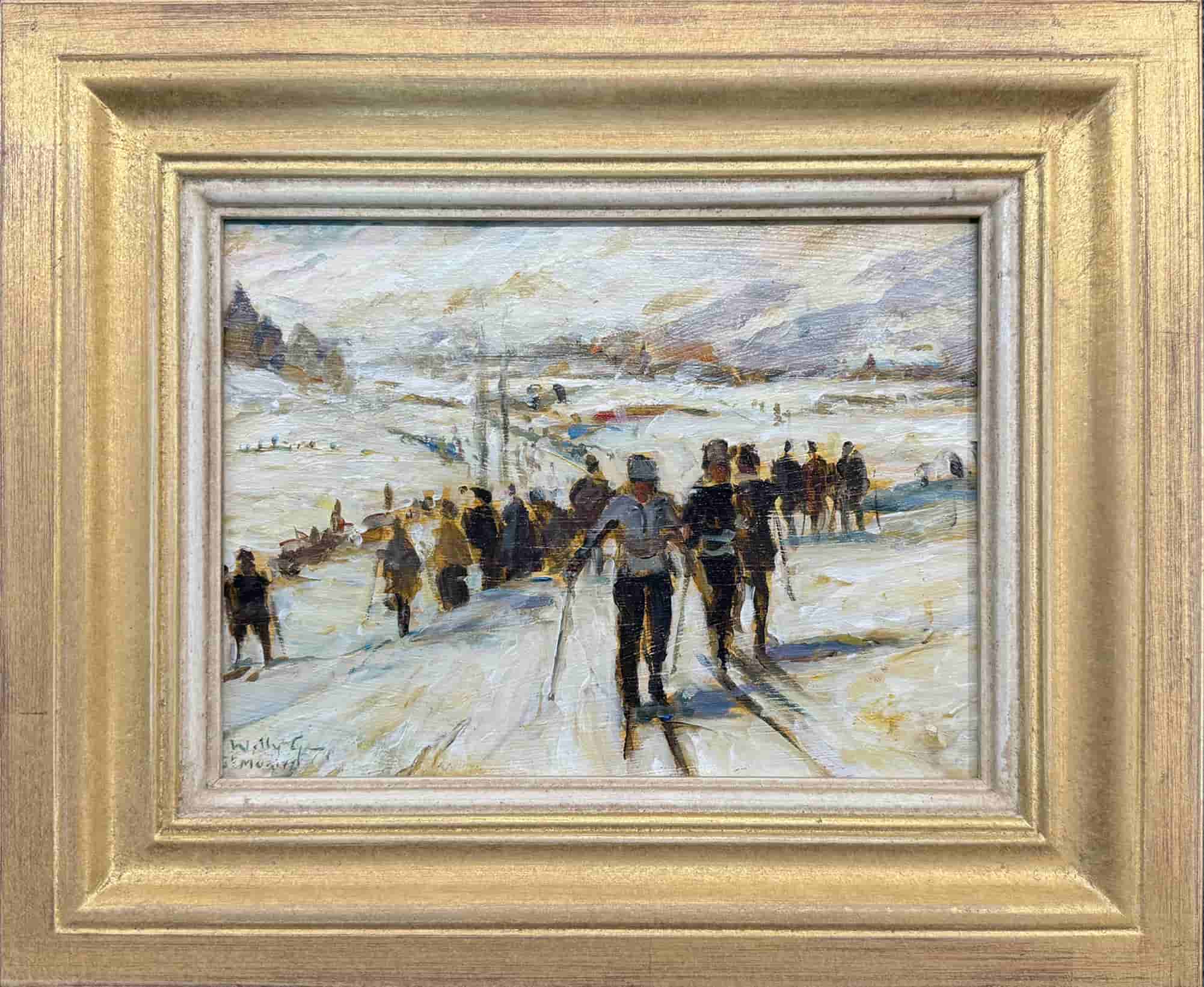 Willy Sluiter - Skiërs in St. Moritz (met lijst)