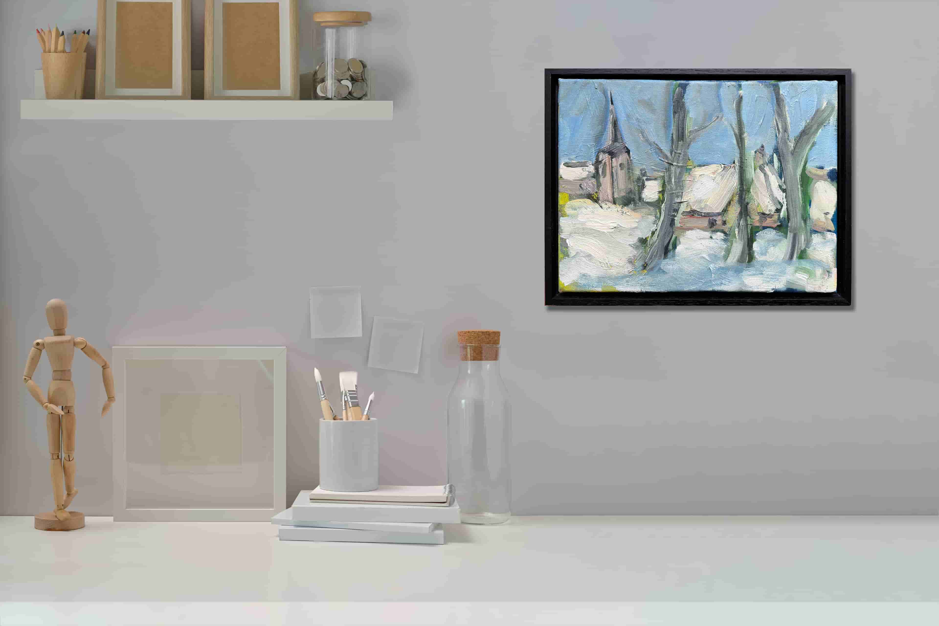 Wim van der Veer - Dorpje in de sneeuw (in interieur)