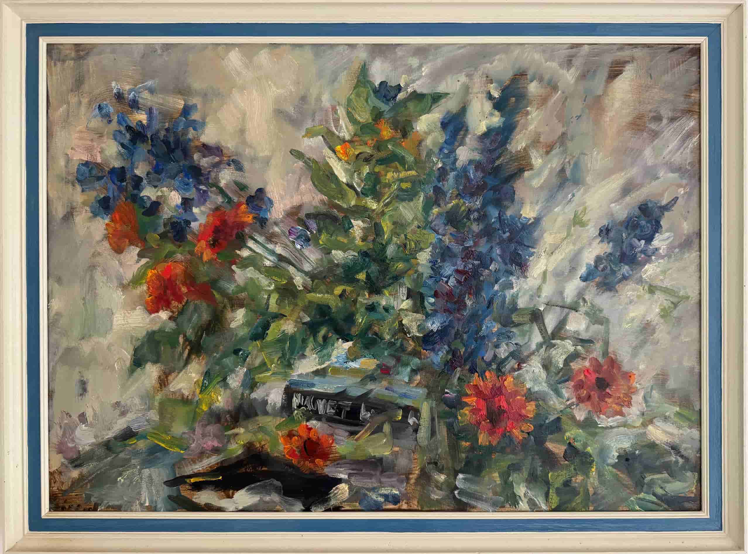 Jürgen Leippert - Bloemstilleven (met lijst)