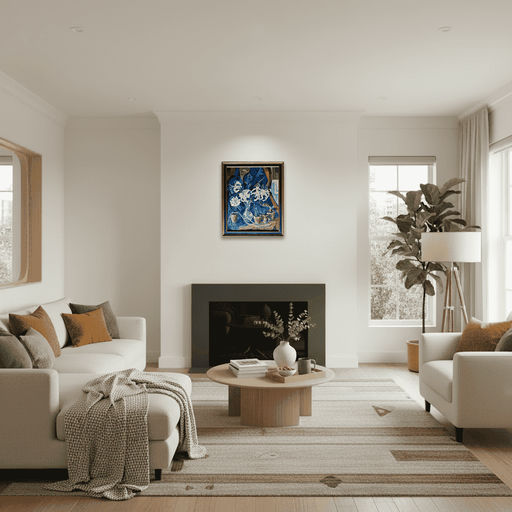 Herman Bieling - Bloemstilleven met lelies en cactussen (in interieur)