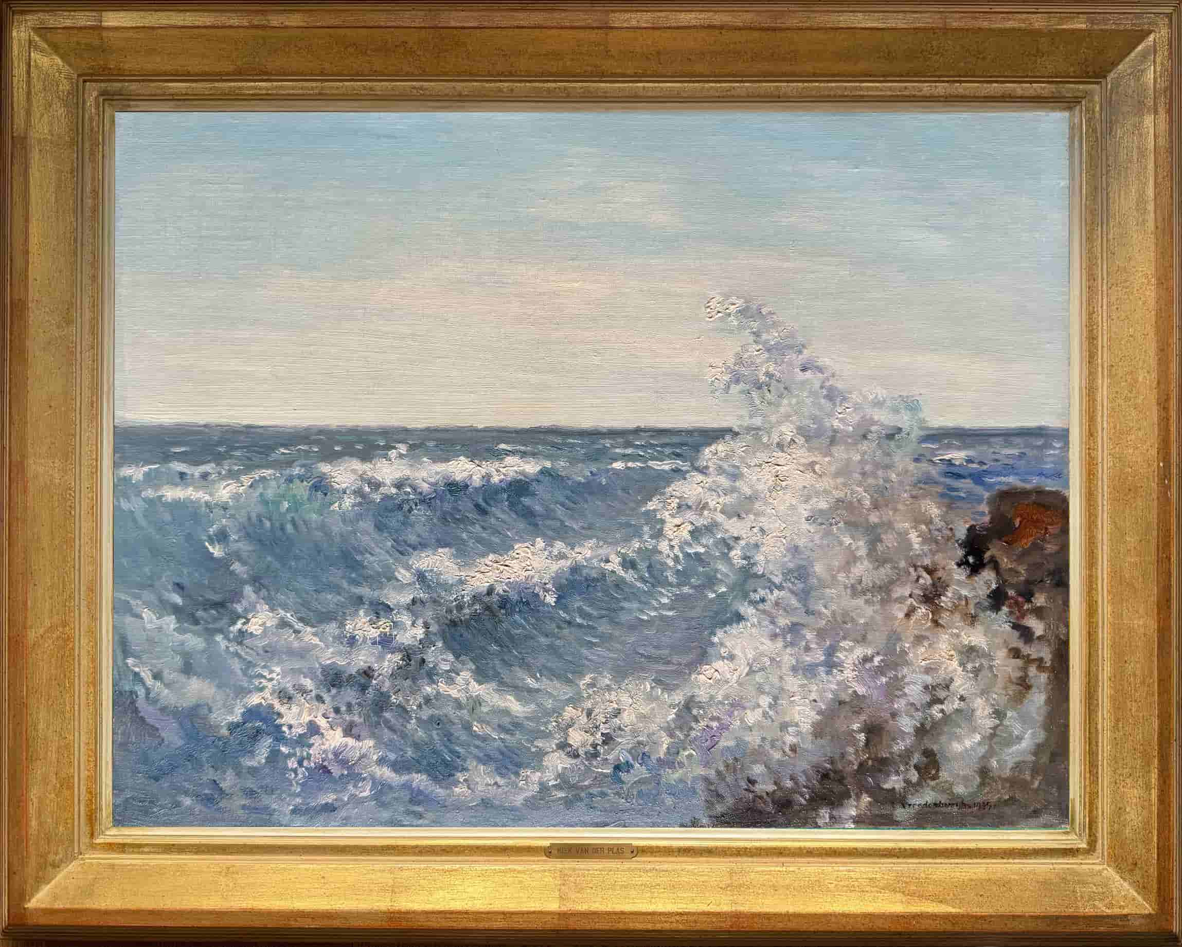 Cornelis Vreedenburgh - Zeegezicht (met lijst)