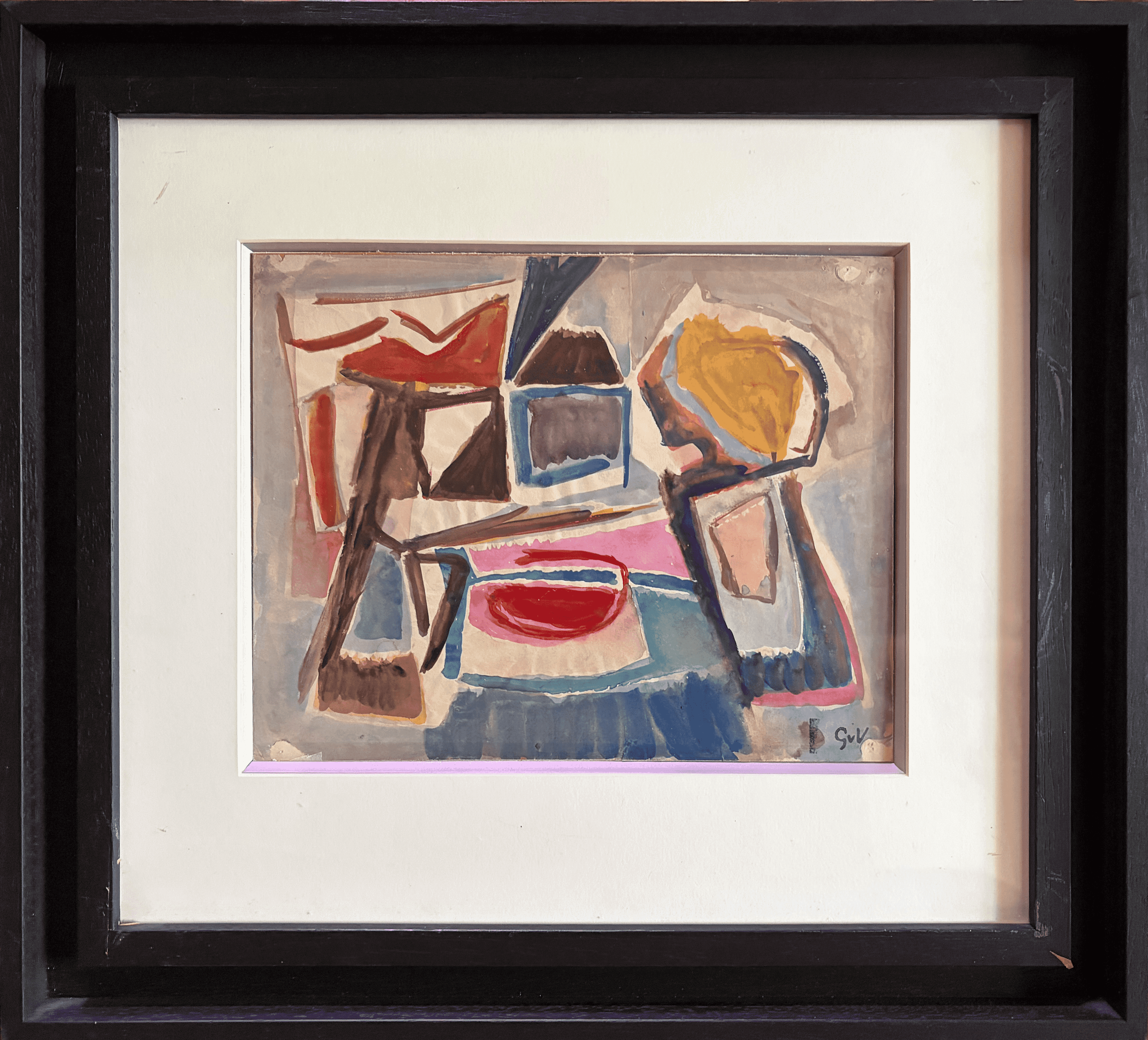 Geer van Velde - Abstracte compositie (jaren vijftig) (met lijst)