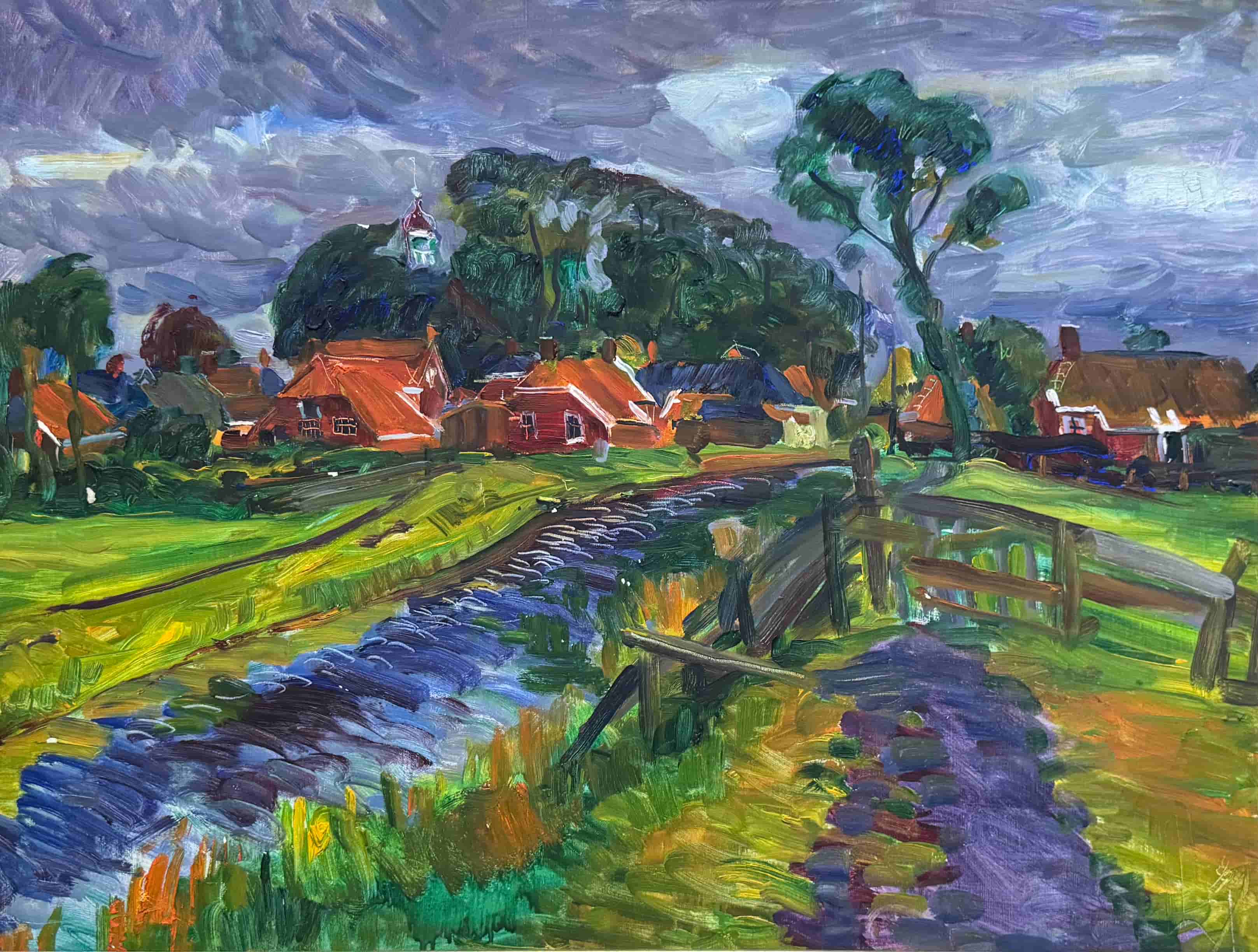 Johan Dijkstra - Gezicht op Thesinge