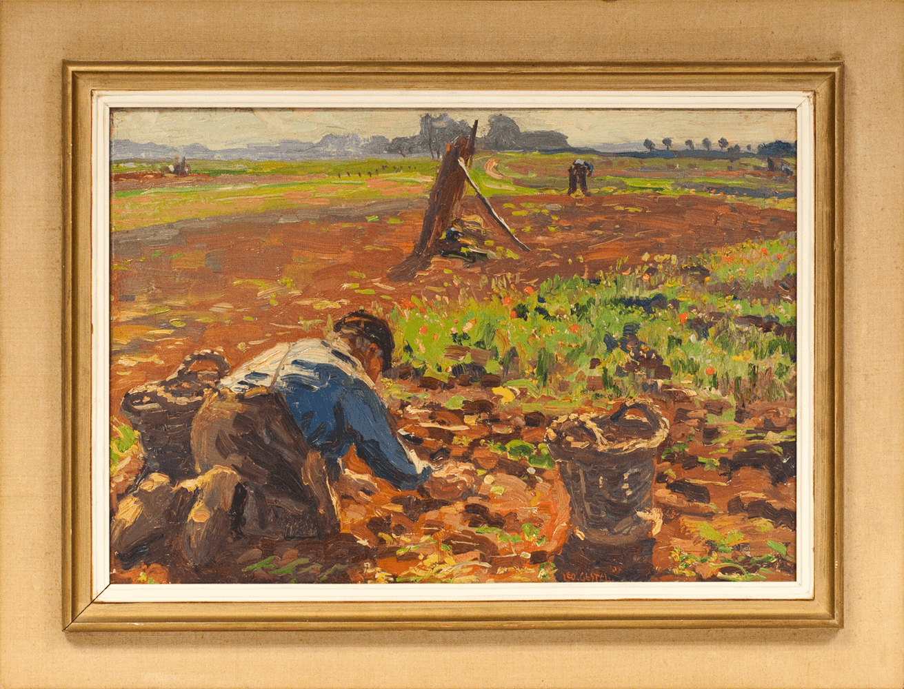 Leo Gestel - Bollenrapers (met lijst)