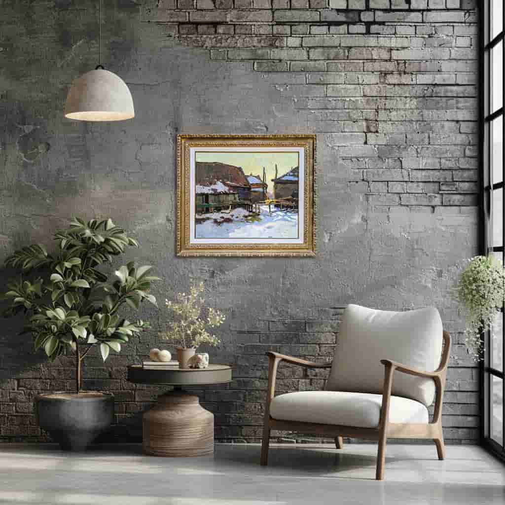 Ben Viegers - Boerenerf in de winter (in interieur)
