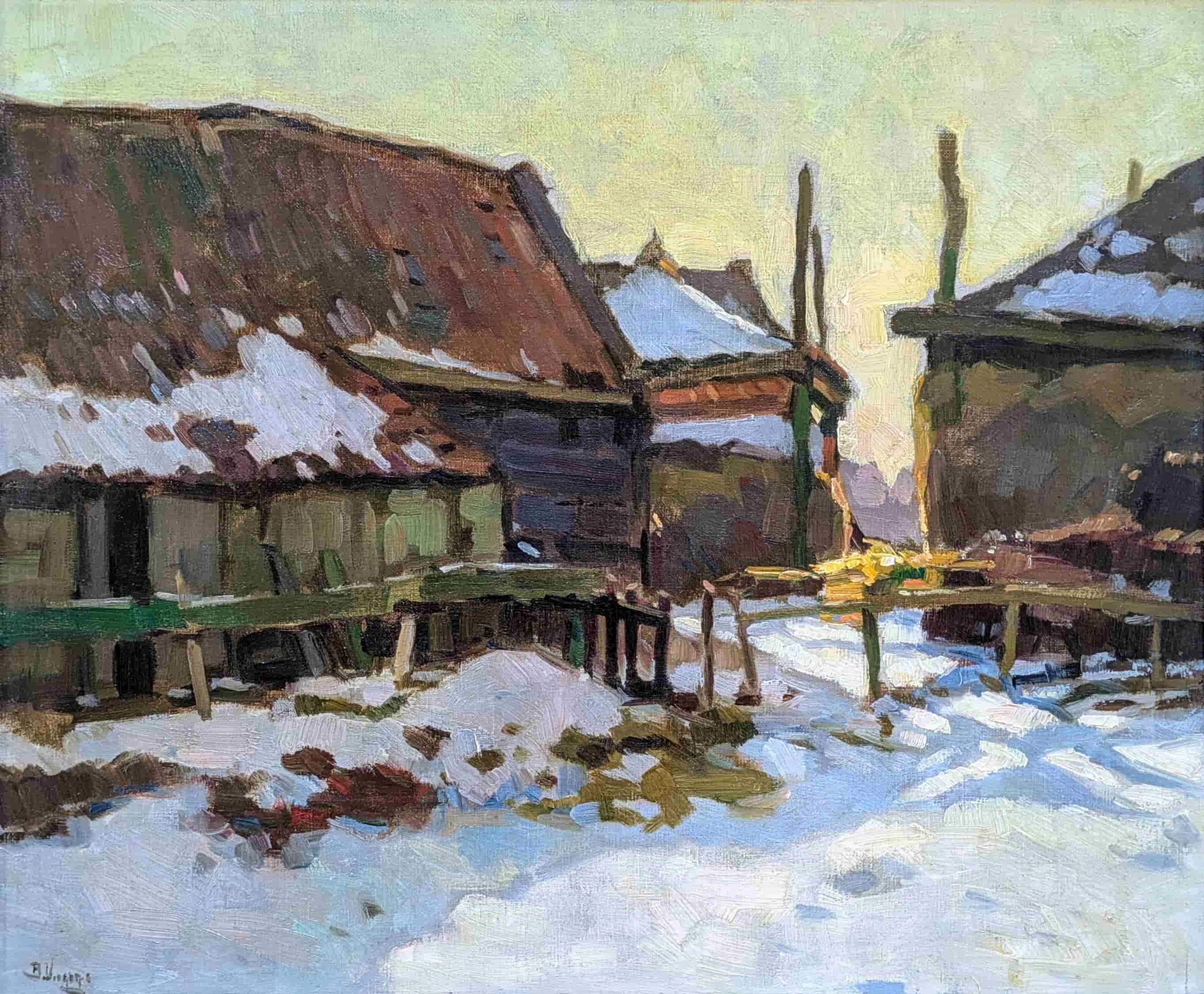 Ben Viegers - Boerenerf in de winter (zonder lijst)