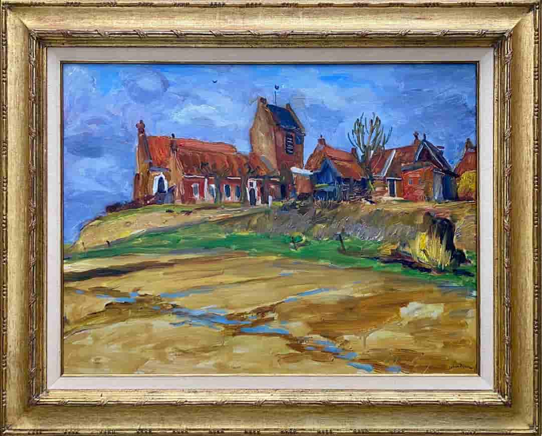 Johan Dijkstra - Wierde bij Ezinge (met lijst)