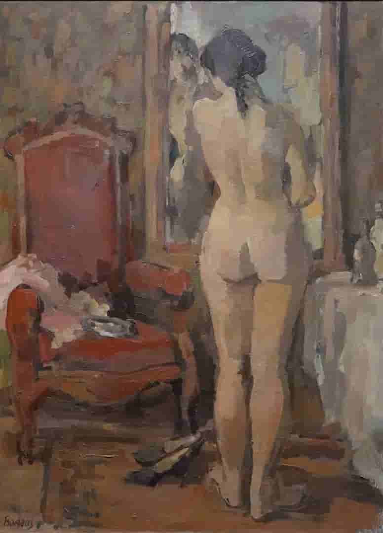Hans Bayens - Naakt in interieur