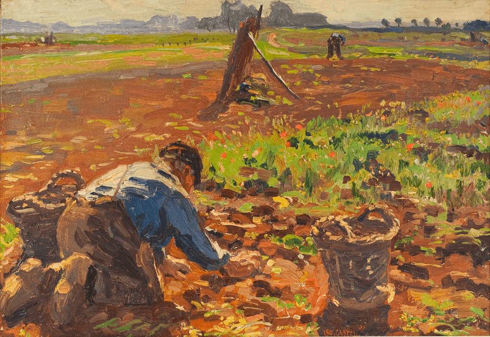 Leo Gestel - Bollenrapers (zonder lijst)