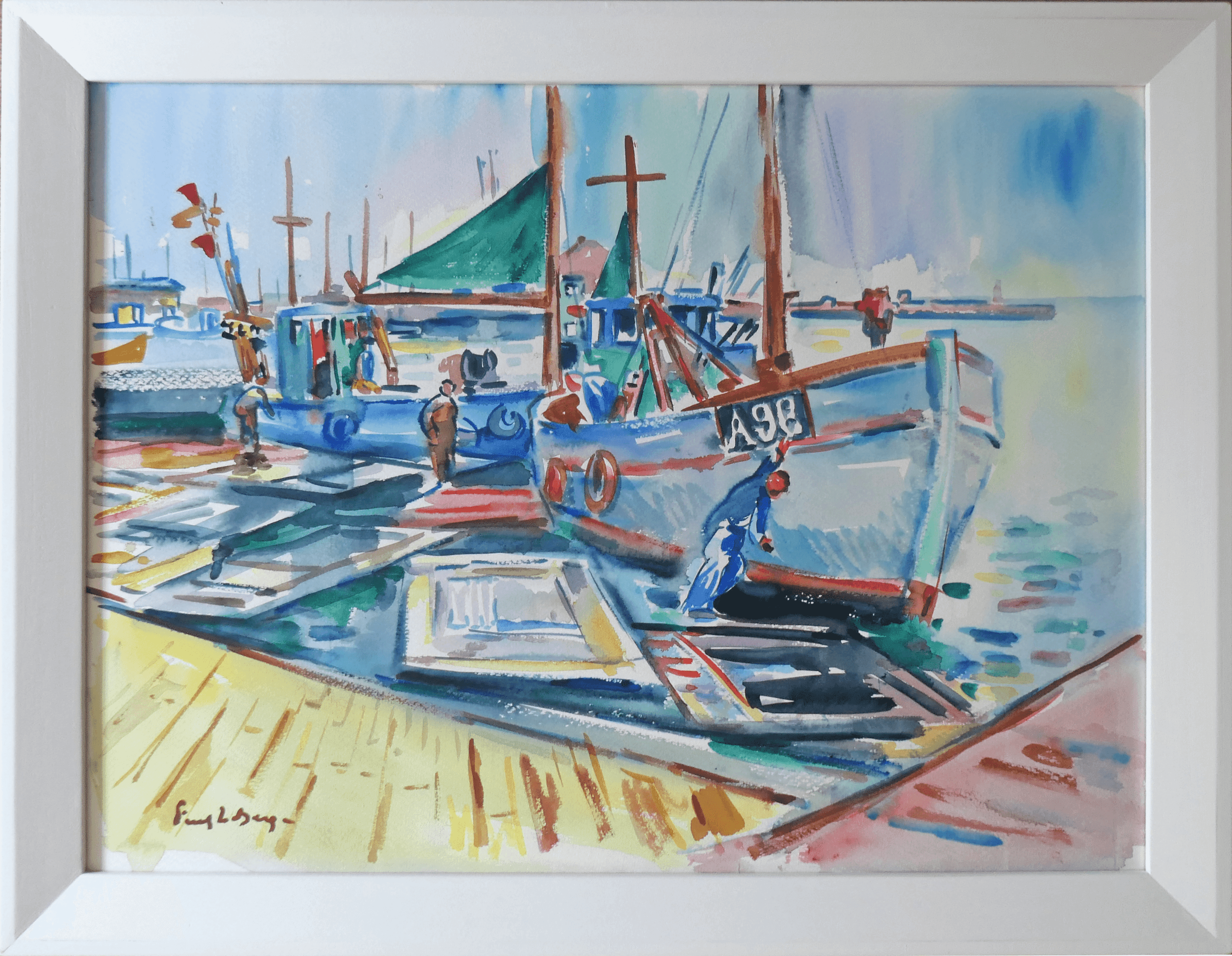 Freek van den Berg - Haven Frankrijk (met lijst)